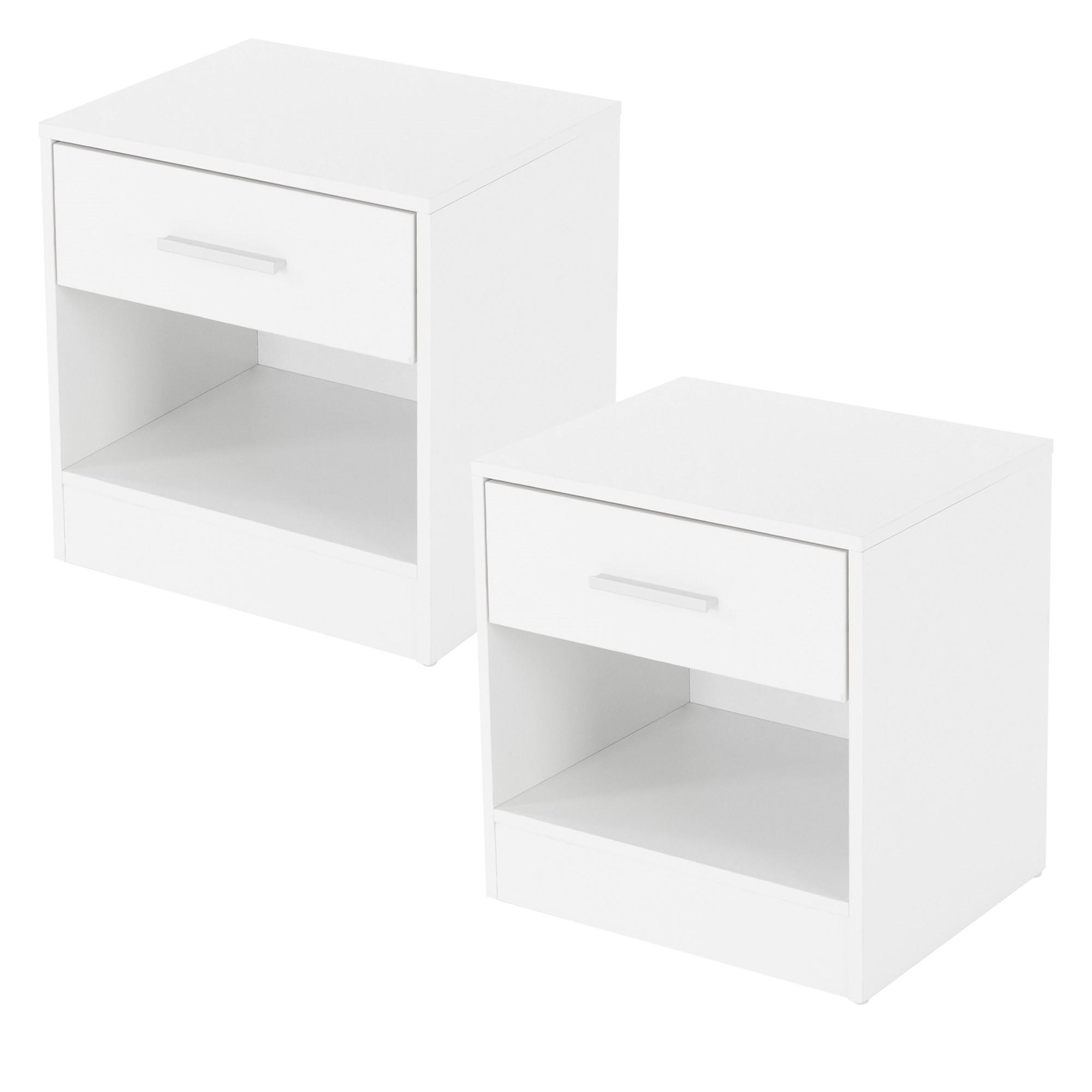 NACHTTISCH rechteckig Weiß 36/29/38 cm - Weiß, Holzwerkstoff (29/38/36cm) - ML-DESIGN