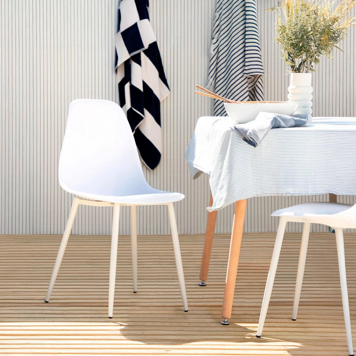 ESSZIMMERSTUHL Nina Weiß 45 cm x 80 cm - Weiß, Kunststoff (45/80/53cm)