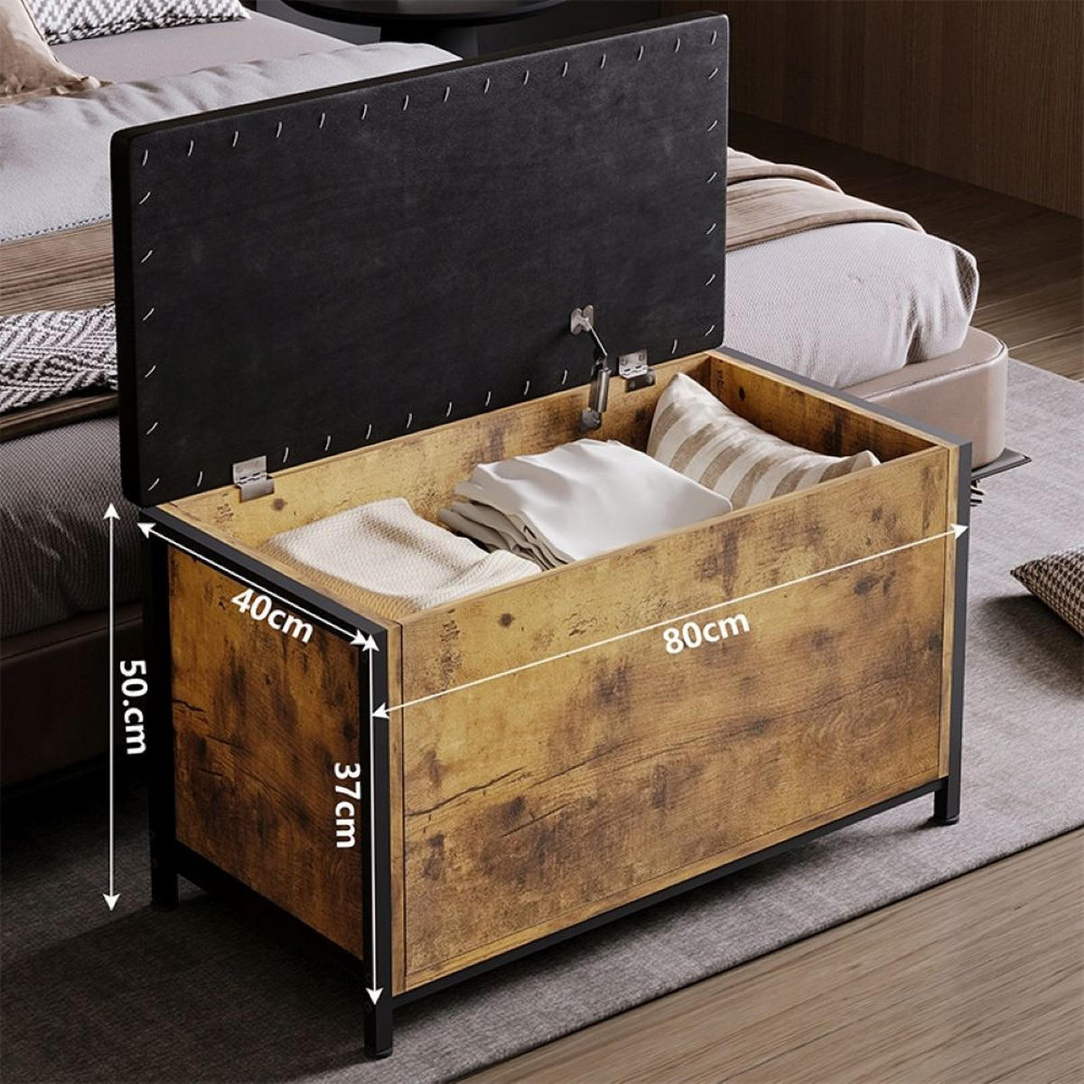 TRUHE, braun 80/40/50 cm - Braun, Holzwerkstoff (80/50/40cm)