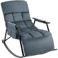 SCHAUKELSTUHL Samt dunkelgrau - Dunkelgrau, Textil/Metall (61/66/100cm) - CLP