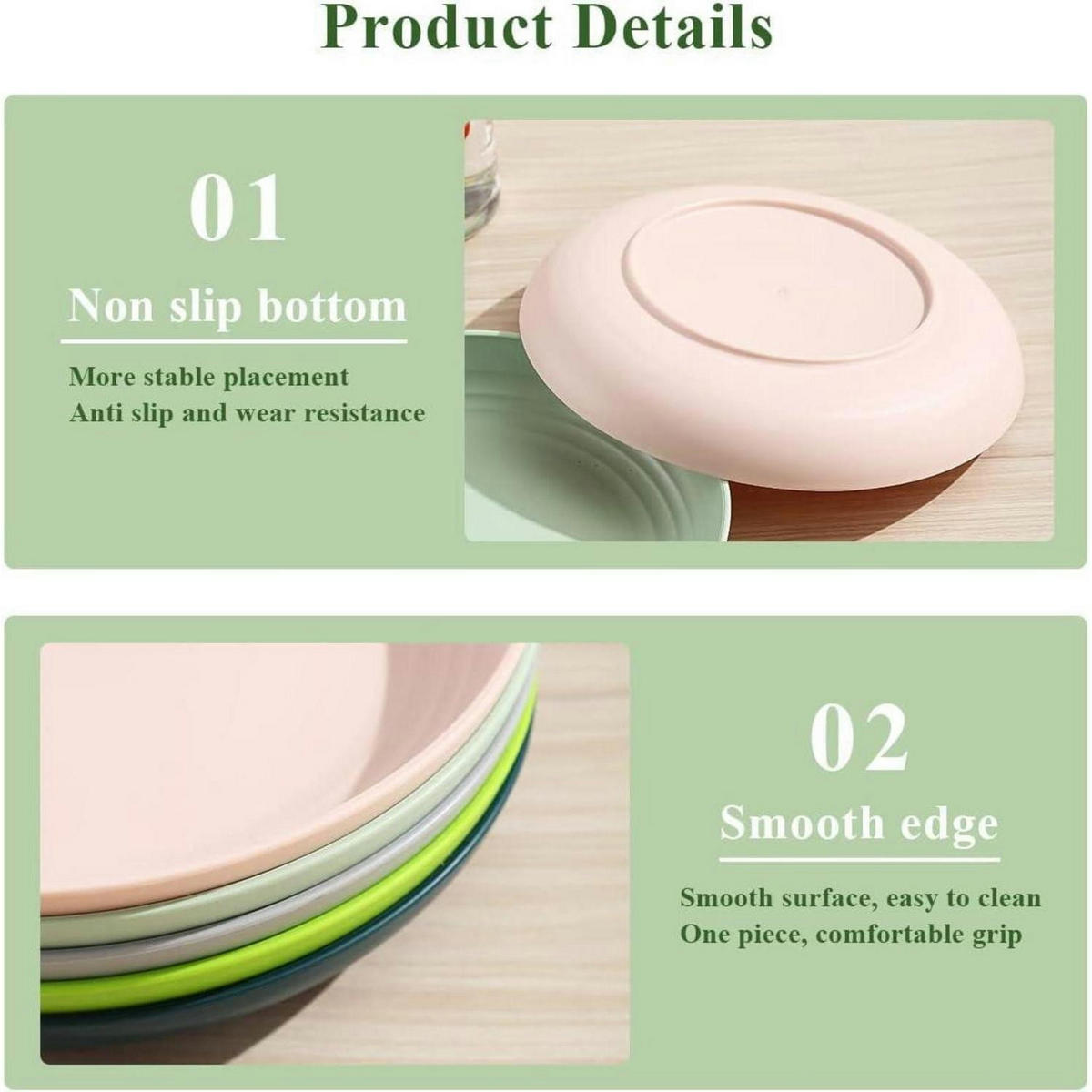 SPEISETELLER 8-teiliges Set Kunststoff 23 cm - Multicolor, Kunststoff (23/23/3.7cm)