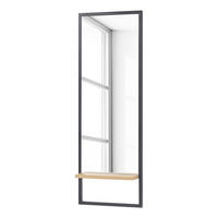 SPIEGEL - Metall / Echtholzfurnier - Schwarz / Risseiche - 44 cm - Eichefarben/Schwarz, Holzwerkstoff/Metall (44/128/12cm) - home24