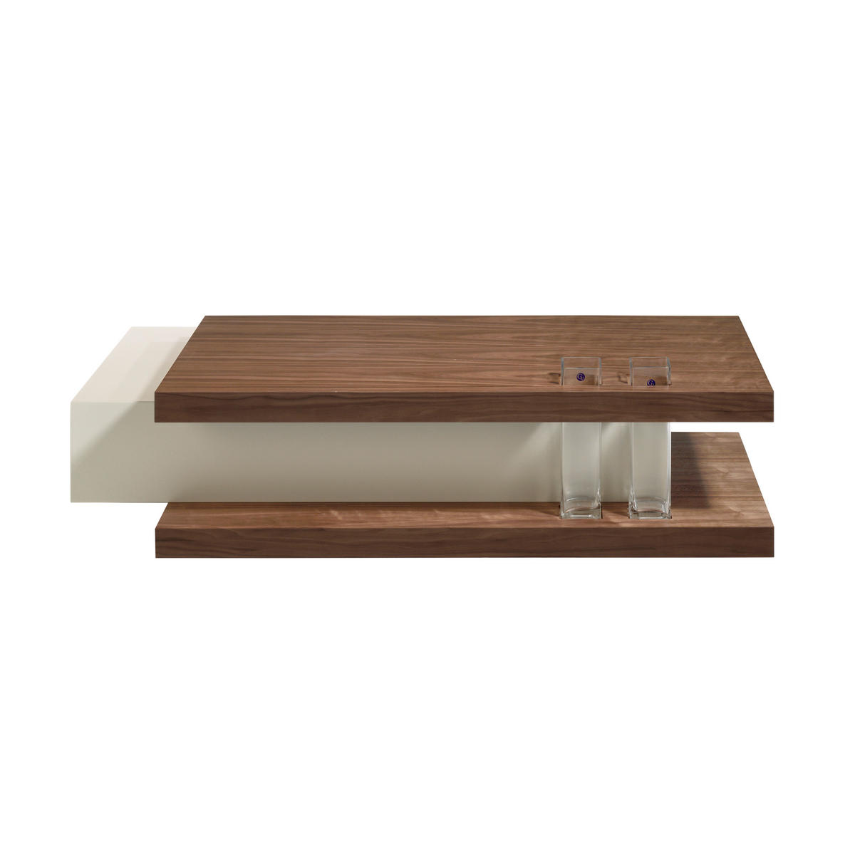 COUCHTISCH Walnuss Furnier Walnuss , Grau - Nussbaumfarben/Grau, Holz (80/140/33cm) - ANGEL CERDA