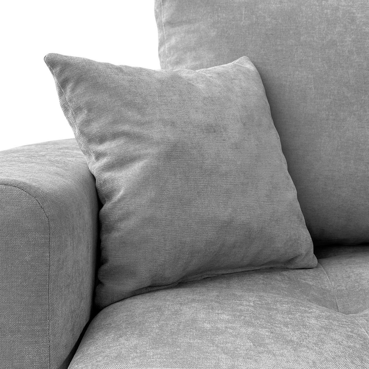 ECKSOFA Gepolstertes CLOUD mit Schlaffunktion und Bettkasten, Wind 84 - Grau, Textil (277/143cm) - Lookway