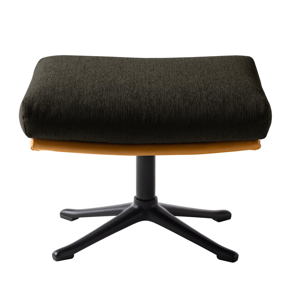 HOCKER mit Kreuzfuß - Schwarz, Textil/Metall (54/41/41cm) - home24