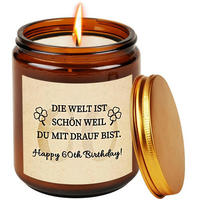 DUFTKERZE im Glas Lavendel 60. Geburtstag - Braun, Paraffin (6cm)