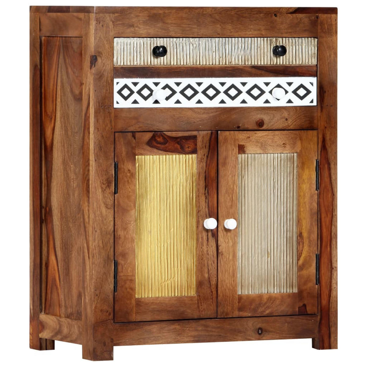 BEISTELLSCHRANK 60/30/75 Cm Massivholz Akazie - Braun, Holz (60/75/30cm) - vidaXL