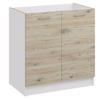 SPÜLENSCHRANK D80 ZL eiche bordeaux - Bordeaux, Holzwerkstoff (80/82/44cm) - roe furniture