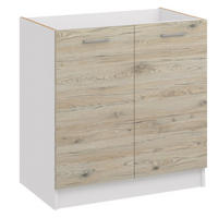 SPÜLENSCHRANK D80 ZL eiche bordeaux - Bordeaux, Holzwerkstoff (80/82/44cm) - roe furniture