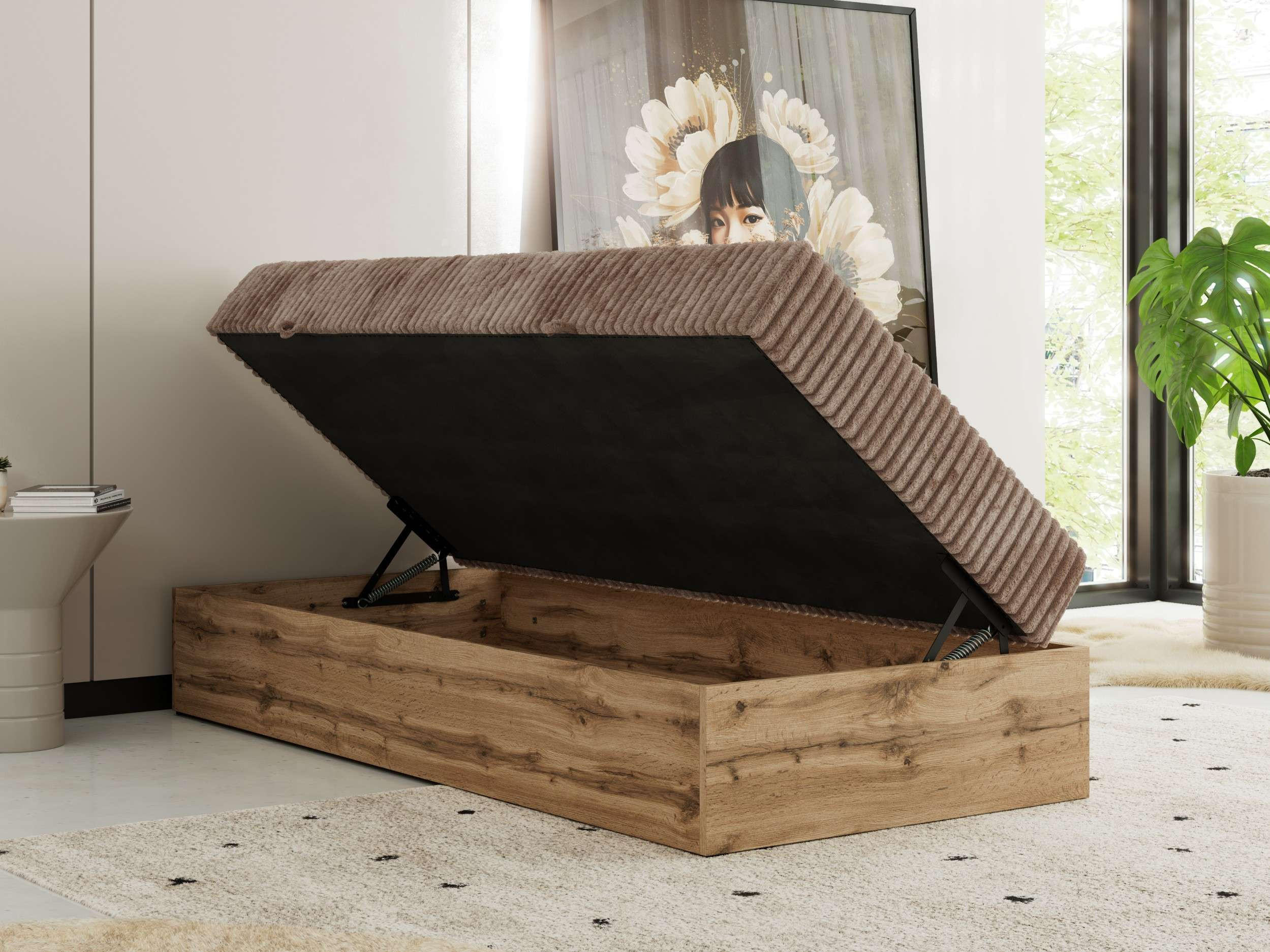 Thumbnail - MKS Boxbett, Braun, Textil, 1-Sitzer, H4, Rechteckig, 90x200 cm, Oeko-Tex®, Schlafzimmer, Betten, Boxspringbetten