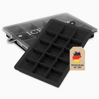 EISWÜRFELFORM 2er Set - Schwarz, Kunststoff (13/2.5/18cm) - Intirilife