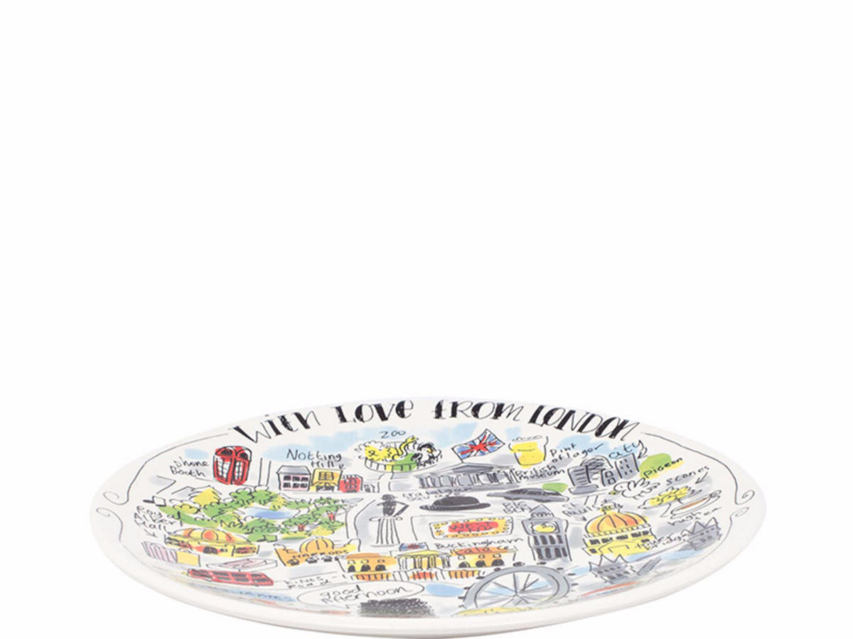 FRÜHSTÜCKSTELLER London in Bunt - 22cm - Multicolor, Keramik (21.8/21.8/2.5cm) - Blond Amsterdam