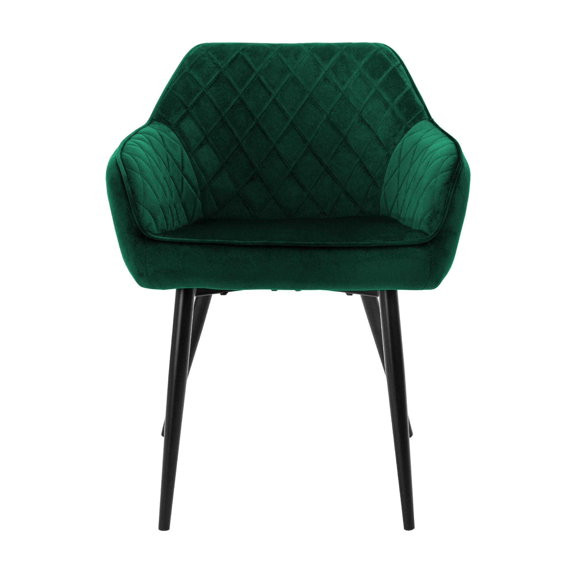STUHL Samt Dunkelgrün 6er Set - Dunkelgrün, Metall (63/80/60cm) - ML-DESIGN
