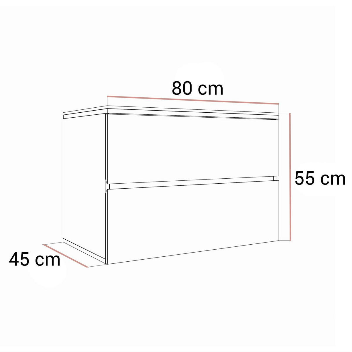 BADEZIMMERSCHRANK AURORA KASCHMIR GOLD - Kaschmir, Holzwerkstoff (80/55/45cm) - Lookway