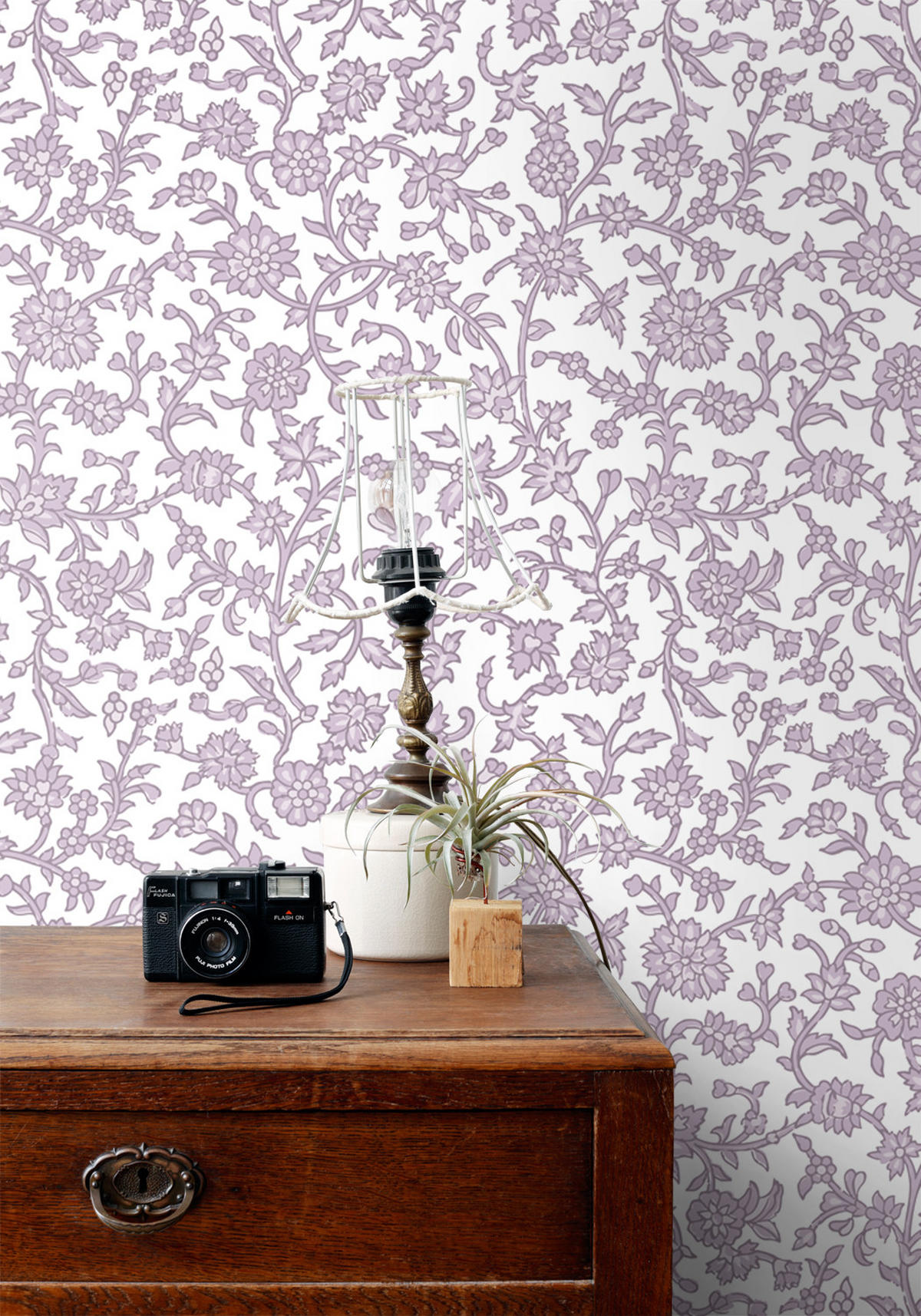 TAPETE Blumenmuster 50 x 900 cm - Lila, Papier (50/900cm) - ESTAhome