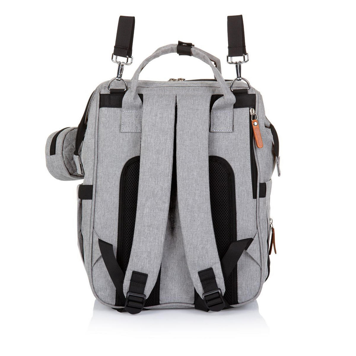 WICKELTASCHE CHRAB024 hellgrau Rucksack, Schnullertasche, Thermo-Innentaschen, Kinderwagenbefestigung - Grau, Textil (35/44/20cm) - Chipolino