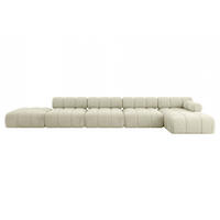 ECKSOFA modulares Sofa Lizur-L3 - 475x160x70 cm Beige Velours - Beige, Holzwerkstoff/Textil (475/160cm) - ALTDECOR