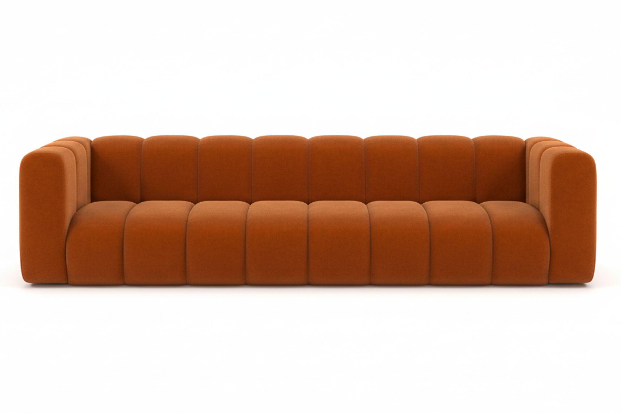 COUCH, Viersitzer-Sofa Grand, Veloursstoff Salvador, Braun - Braun, Holz (290/70/93cm) - Kaiser Möbel