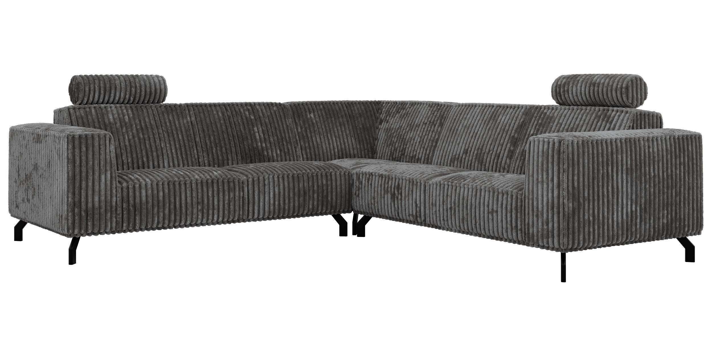 ROHOVÁ SEDAČKA VESANO L - Sivá Manšester - čierna/sivá, kov/textil (260/260cm) - MKS