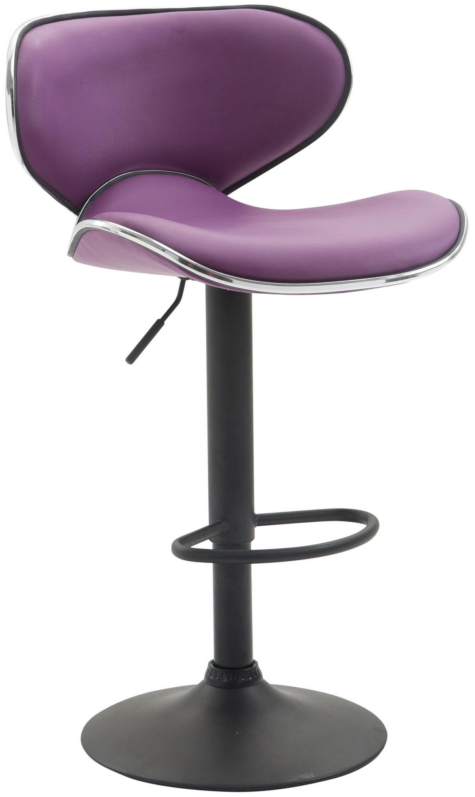 BARHOCKER 2er Set Las-Mallorcas Kunstleder schwarz lila - Lila/Schwarz, Kunststoff/Metall (46/108/49cm) - TPFLiving