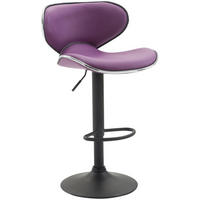 BARHOCKER 2er Set Las-Mallorcas Kunstleder schwarz lila - Lila/Schwarz, Kunststoff/Metall (46/108/49cm) - TPFLiving