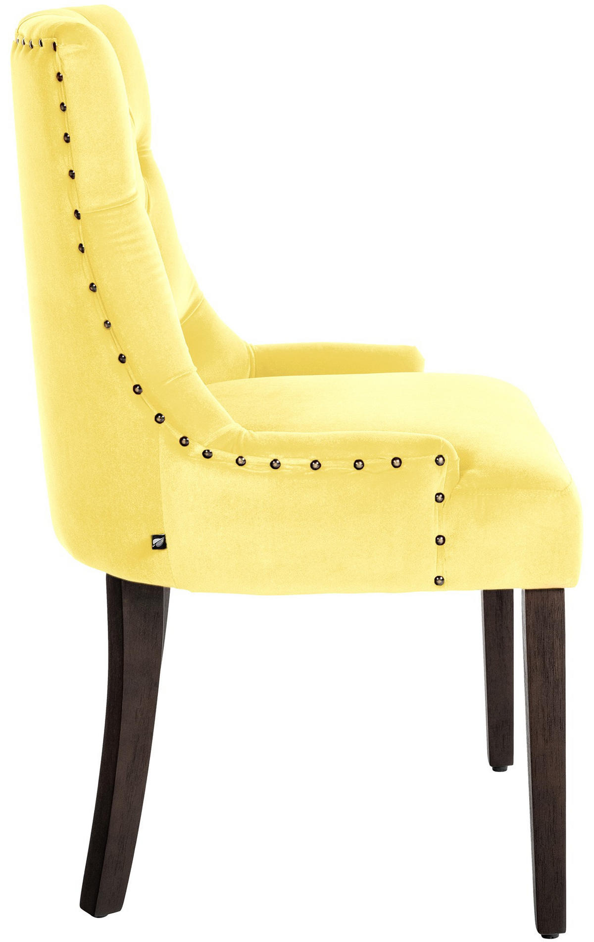 STUHL Samt gelb - Gelb, Holz/Textil (55/92/58cm) - CLP