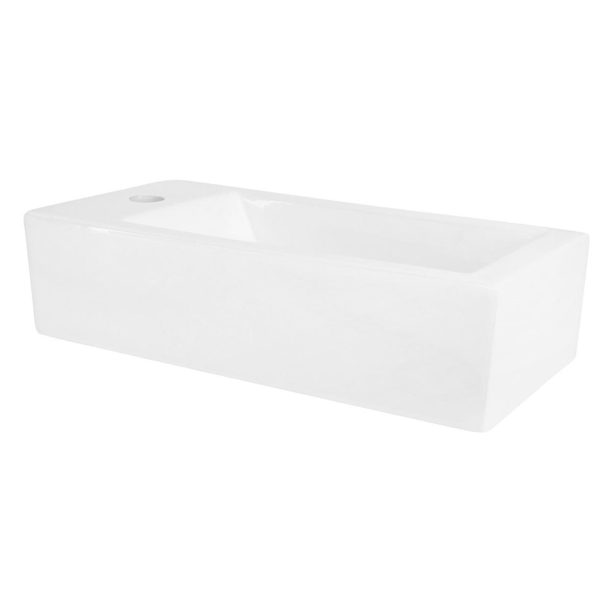 WASCHBECKEN - Weiß, Keramik (25/13/51cm) - ML-DESIGN