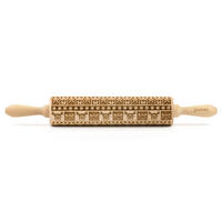 TEIGROLLE Christmas Joy, groß, 43 cm, Buchenholz - Braun, Holz (43cm) - Folkroll