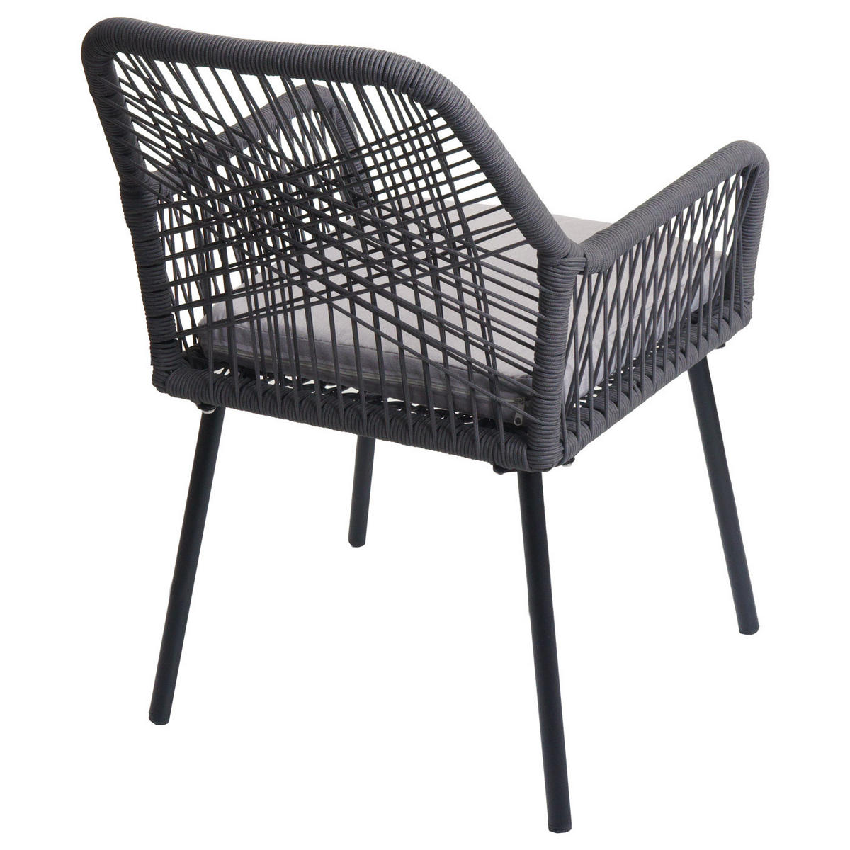 GARTENSTUHL 2er-Set 81x54x62cm Aluminium Seilgeflecht Rope Anthrazit - Anthrazit, Metall (54/81/62cm) - PROREGAL