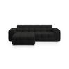ECKSOFA links Kendal aus strukturiertem Stoff schwarz 4 Sitzplätze - Schwarz, Textil (173/256cm) - Micadoni