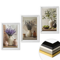 WANDBILDER 3er-Set - 40x60 cm Weißer Rahmen - Lavendelblüten, Oliven, Gefäße - Weiß, Kunststoff (40/60cm) - ArtPrintCave