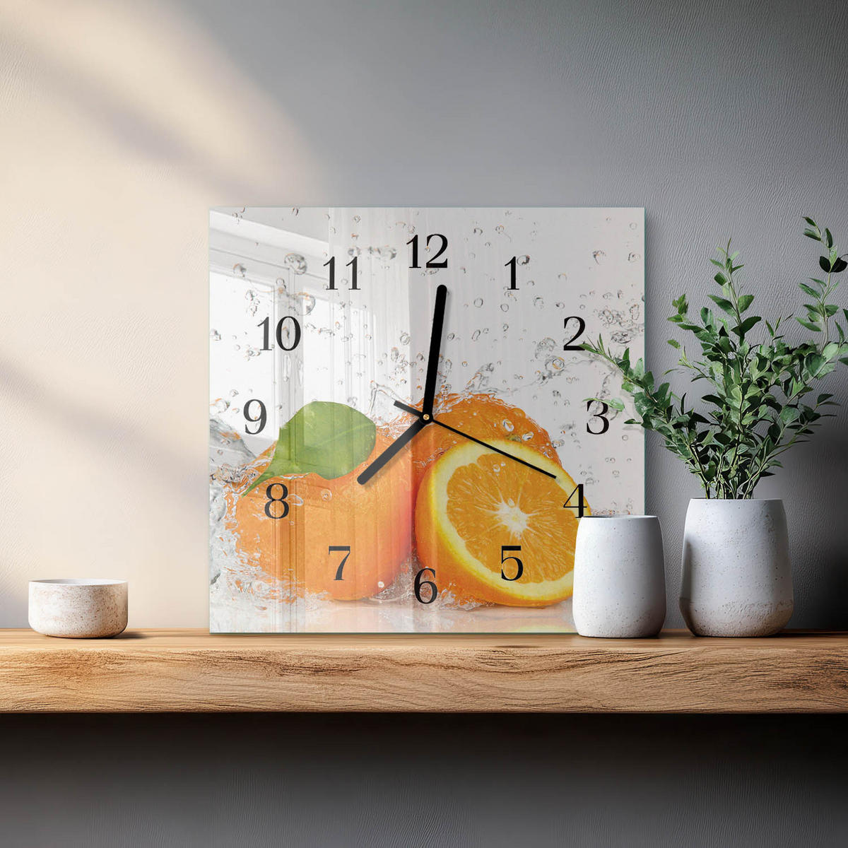 WANDUHR 30x30 cm - Orangen - Orange, Glas (30/30/0.4cm) - TULUP
