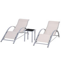 GARTENLIEGE Cremefarben 2 Stück - Beige, Metall (169/66/59cm) - GiPP