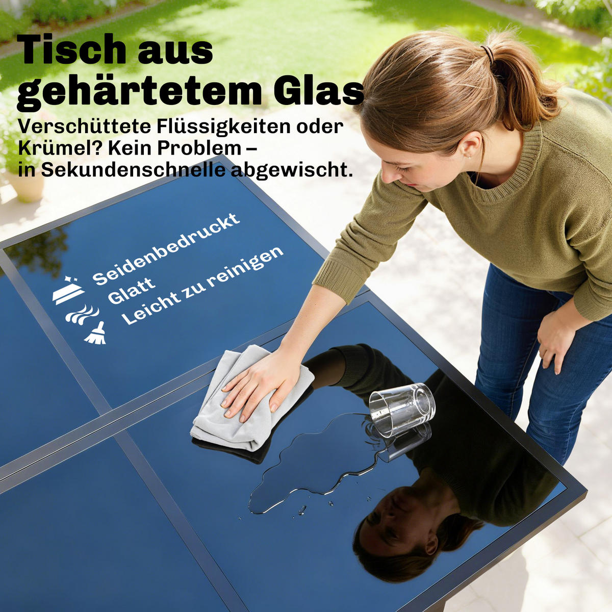 OUTDOOR-ESSGRUPPE 5er Set Stahl Netzstoff Hellgrau - Hellgrau/Schwarz, Textil/Metall - Outsunny