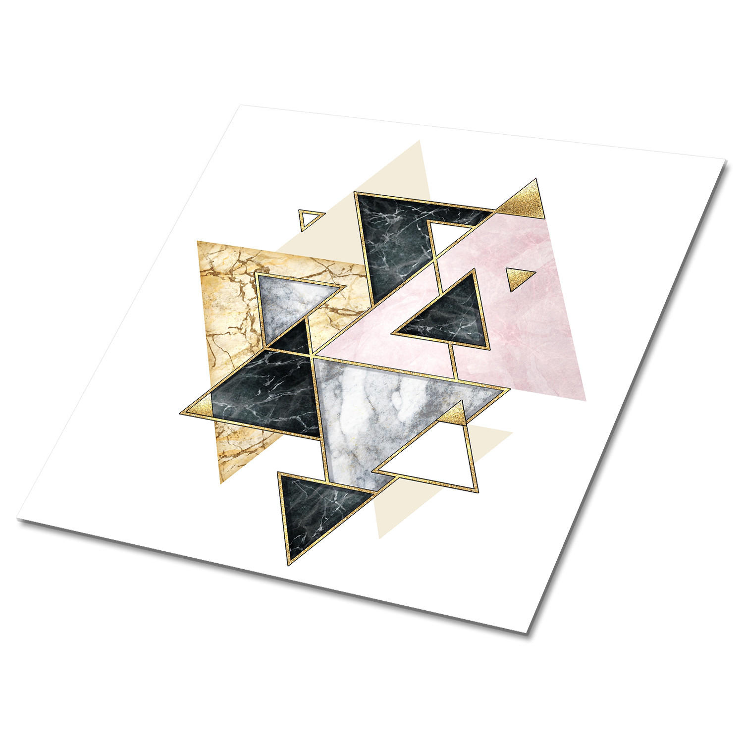 TULUP SAMOLEPICÍ OBKLADY NA STĚNU 9 ks 30x30 cm Geometrické trojúhelníky