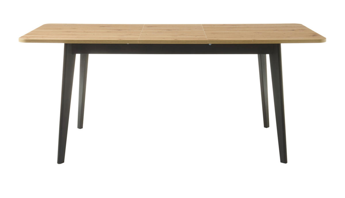 ESSTISCH Eiche Artisan, schwarz, Küchentisch ausziehbar 140 - 180 x 75 cm - Eichefarben/Schwarz, Holzwerkstoff/Kunststoff (180/75/80cm) - Furn.Design