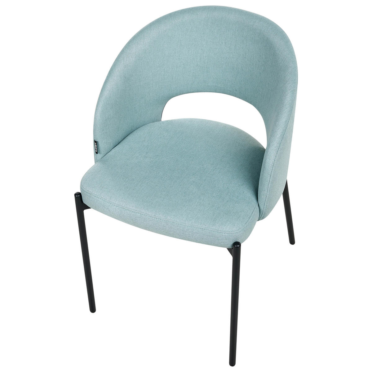 ESSZIMMERSTUHL 2er-Set Hellblau Penny - Blau/Schwarz, Textil (46/76/50cm) - Beliani