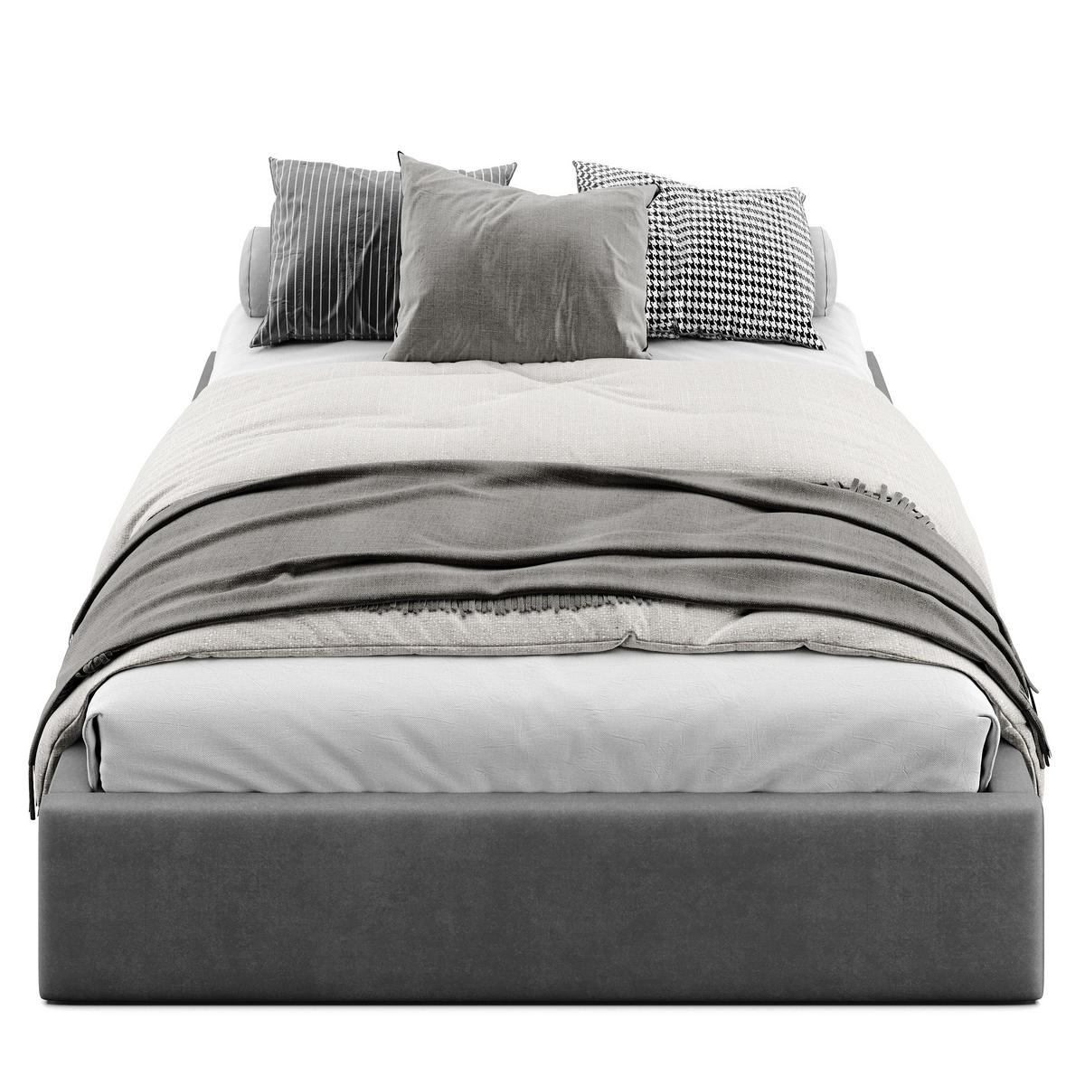 POLSTERBETT 140x200cm Bett mit Stauraum Lattenrost Graphit - Graphitfarben, Holz/Holzwerkstoff (140/200cm) - Muralo