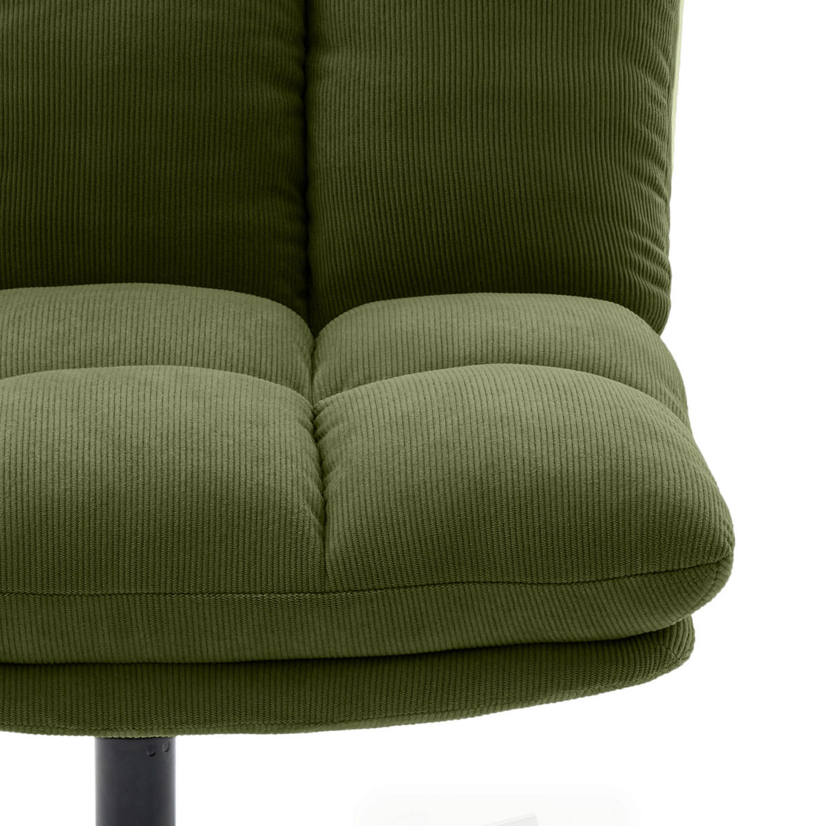 DREHSESSEL Tao aus moderner Cord khakifarbenem - Schwarz/Grün, Textil/Metall (66/92/79cm) - Sicaan