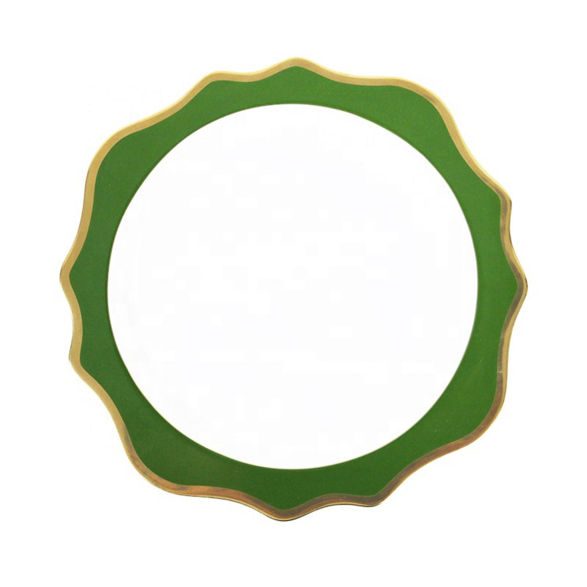 TELLERSET Grün Gold Bone China 4tlg 13" 10,5" 8,5" 6,5" - Grün, Keramik (33/33/3cm) - Quality Elegance