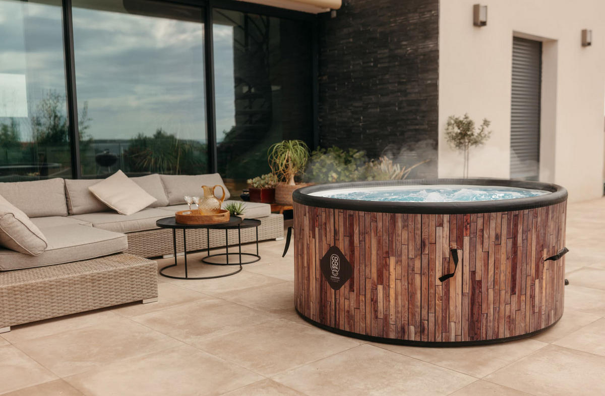 WHIRLPOOL Aufblasbar Bali 150 cm Durchmesser 800 Liter Motor 2240 W Für bis zu 4 Personen - Rotbraun, Kunststoff (150/70/70cm) - COCO SPA