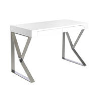 SCHREIBTISCH Rechteckig Weiß Stahl 120/61/76 cm - Edelstahlfarben/Weiß, Holz/Metall (61/120/76cm) - ANGEL CERDA