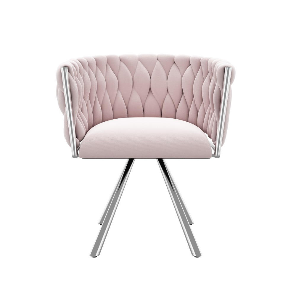 SCHMINKSTUHL 1St in Rosa mit vier Stützbeine aus Metall - Pink, Textil (54/72/59cm) - KOMHTOM