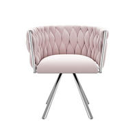 SCHMINKSTUHL 1St in Rosa mit vier Stützbeine aus Metall - Pink, Textil (54/72/59cm) - KOMHTOM