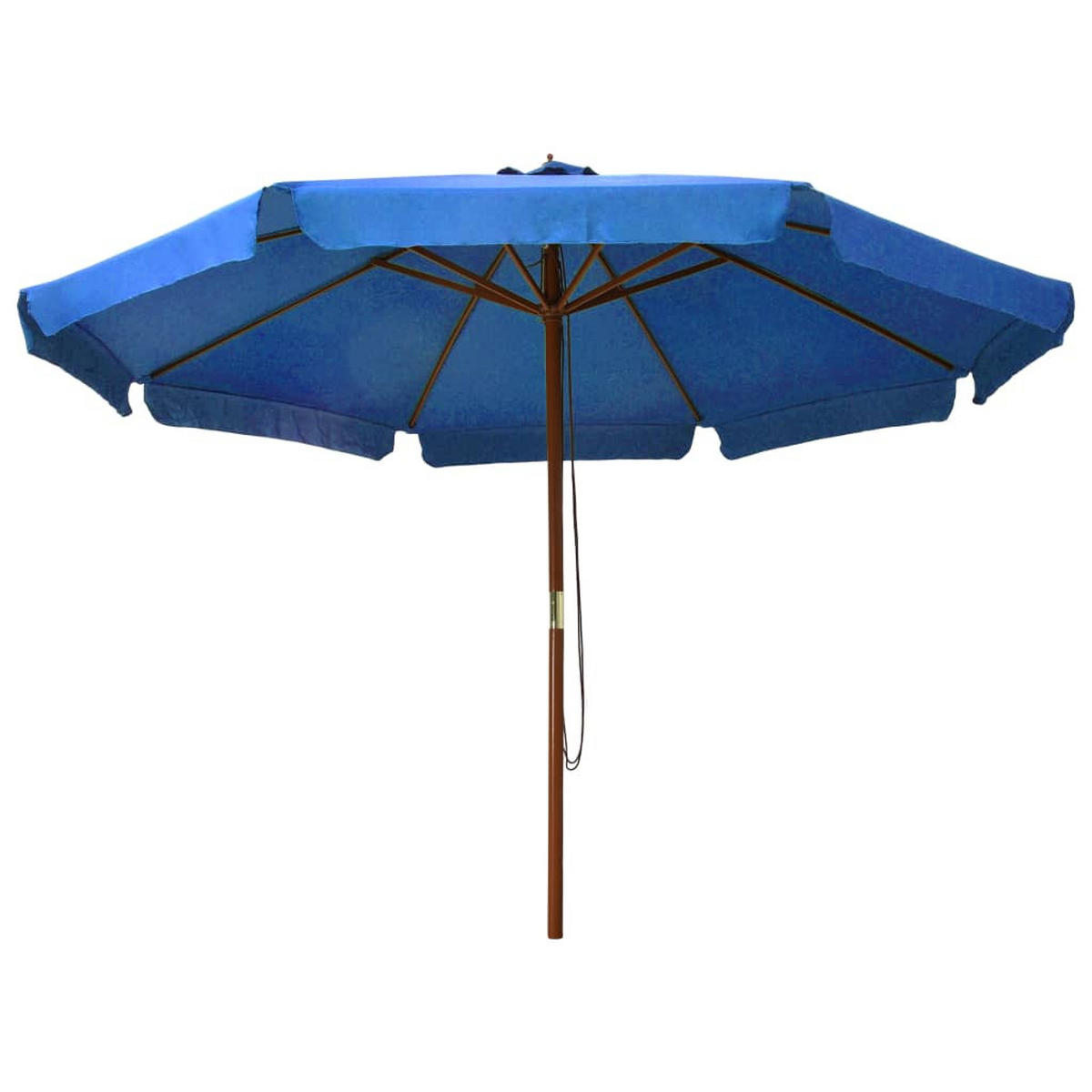 SONNENSCHIRM mit Holzmast 330 cm Azurblau - Blau, Textil (330/330cm) - furnicato