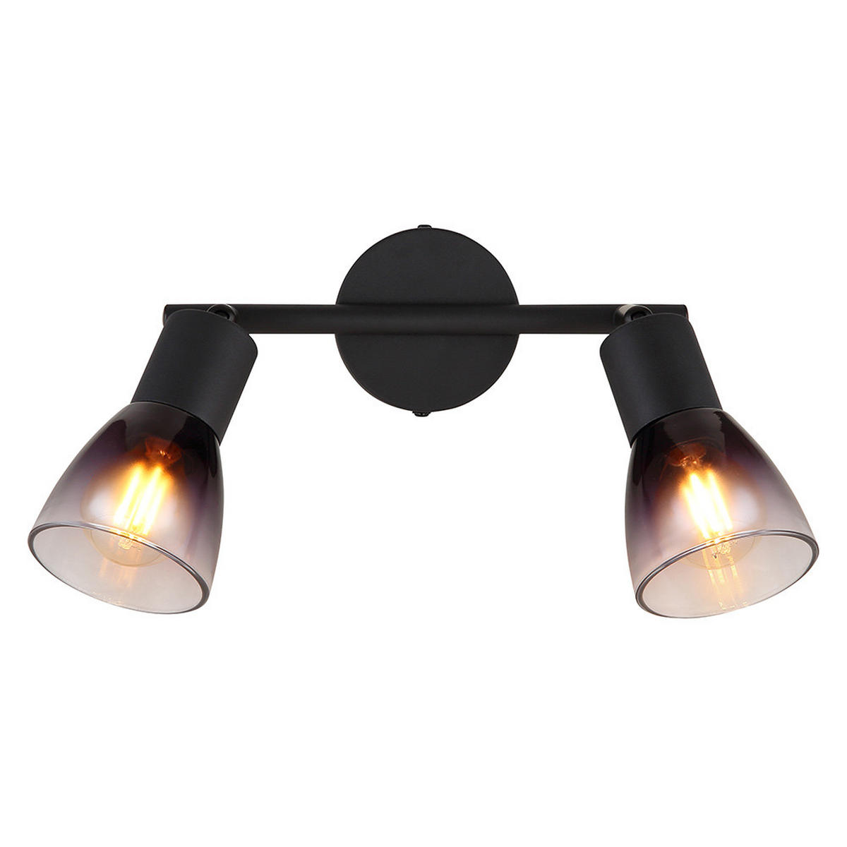 DECKENLEUCHTE Metall Schwarz-matt Rauchglas - Schwarz, Glas (22/8/18.5cm) - Globo Lighting