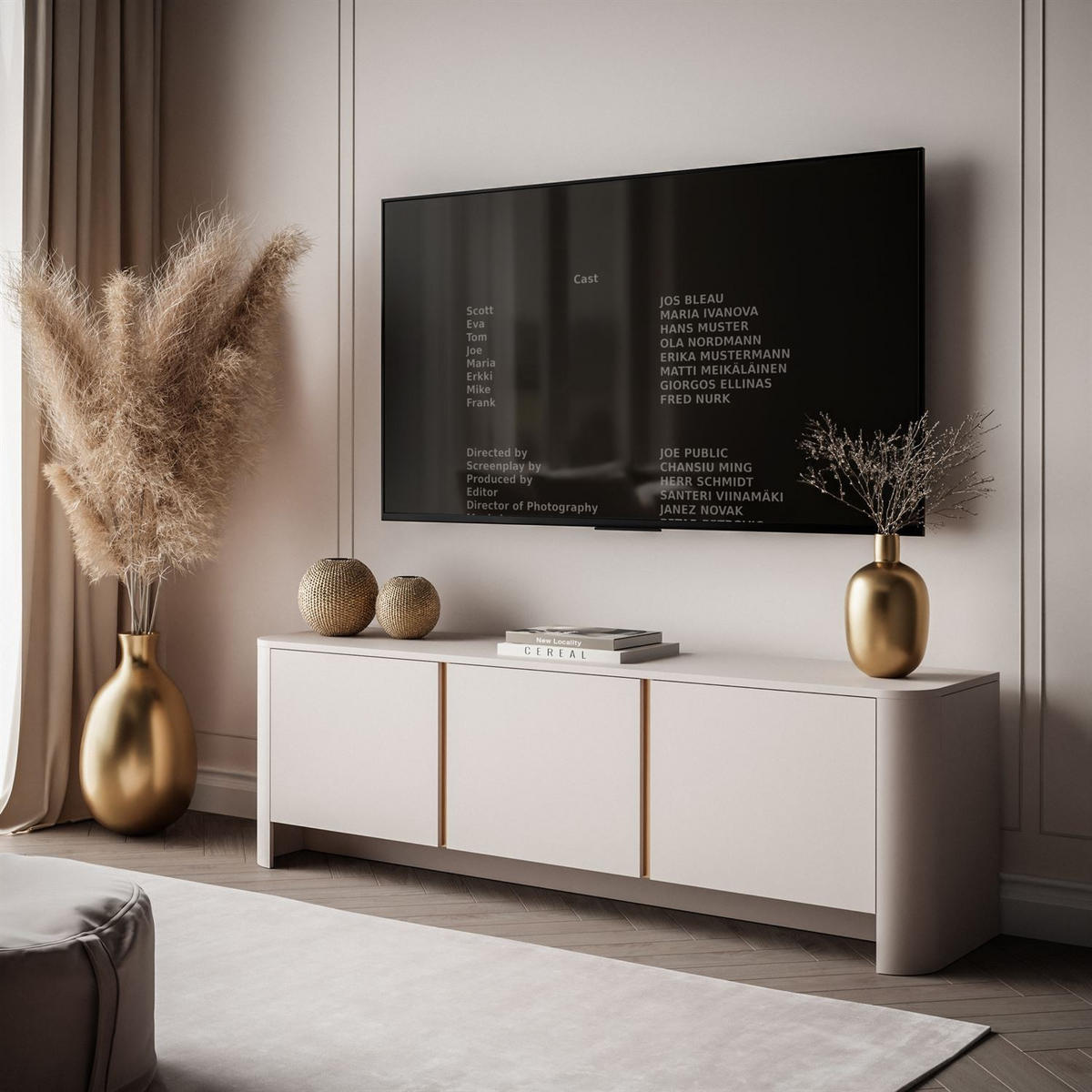 TV-SCHRANK DESTINY KASCHMIR, dreitürig - Kaschmir, Holzwerkstoff (168/52/39cm) - Lookway