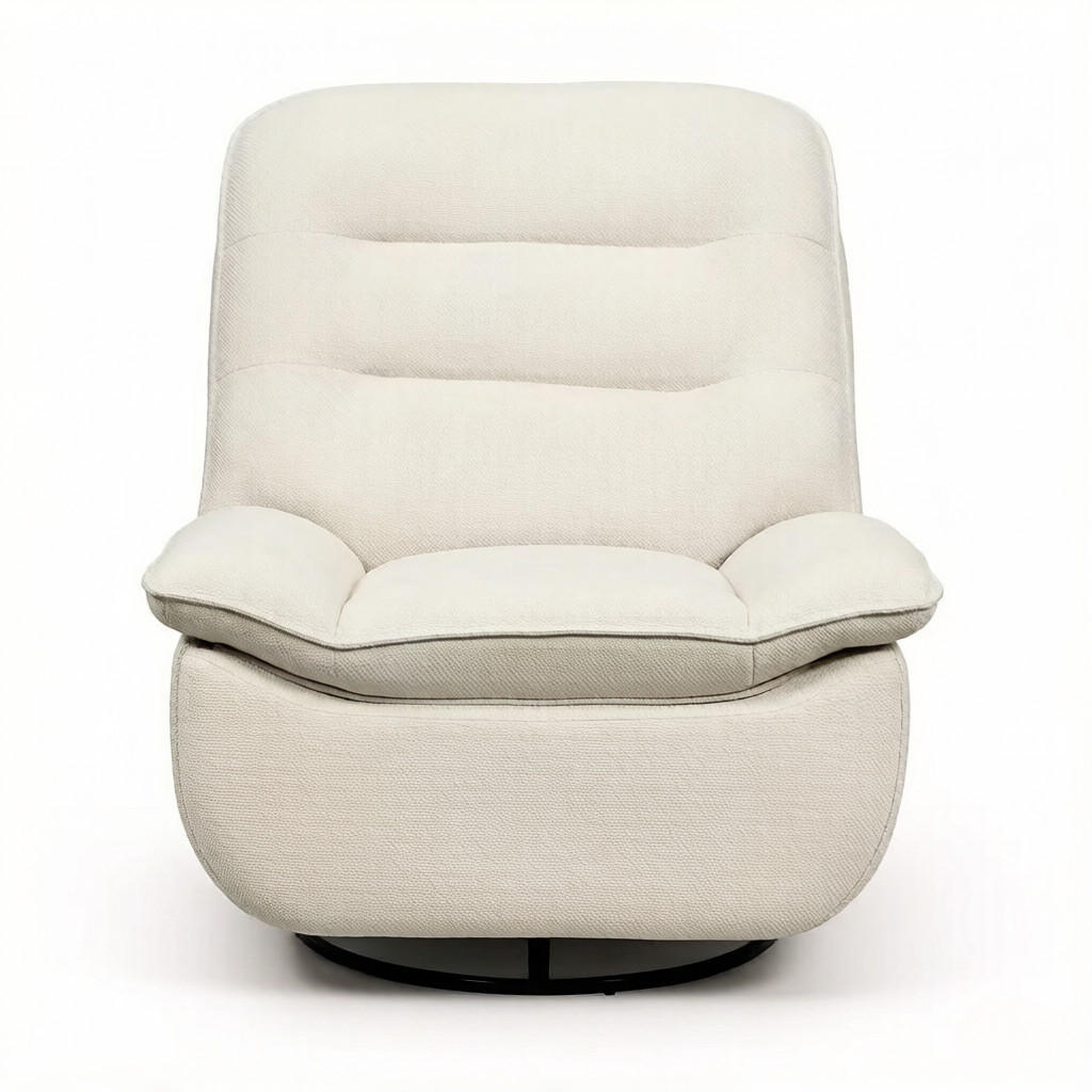 RELAXSESSEL 360° drehbar mit Fußstütze und Stauraum, DE-42187, Beige - Beige, Metall (49.5/106/95cm) - ComfortXL