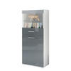 VITRINE Almada Front in Grau Hochglanz - Grau, Holzwerkstoff (53/125/30cm) - Vladon