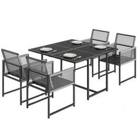 GARTENMÖBEL SET 5-teilig DE-09928 - Hellgrau, Metall - ComfortXL